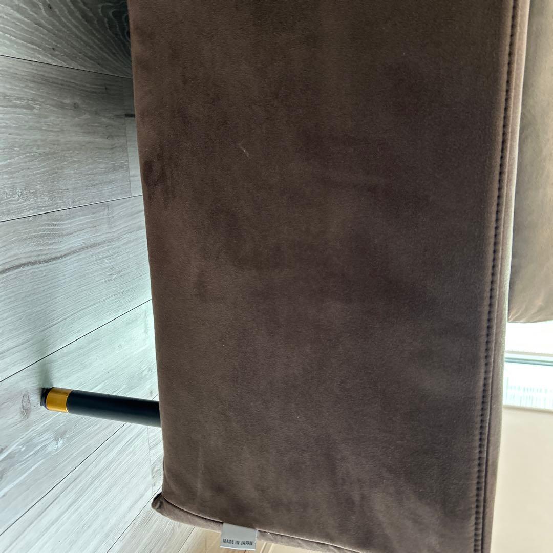 ブラウン スエード風 2人掛けソファ