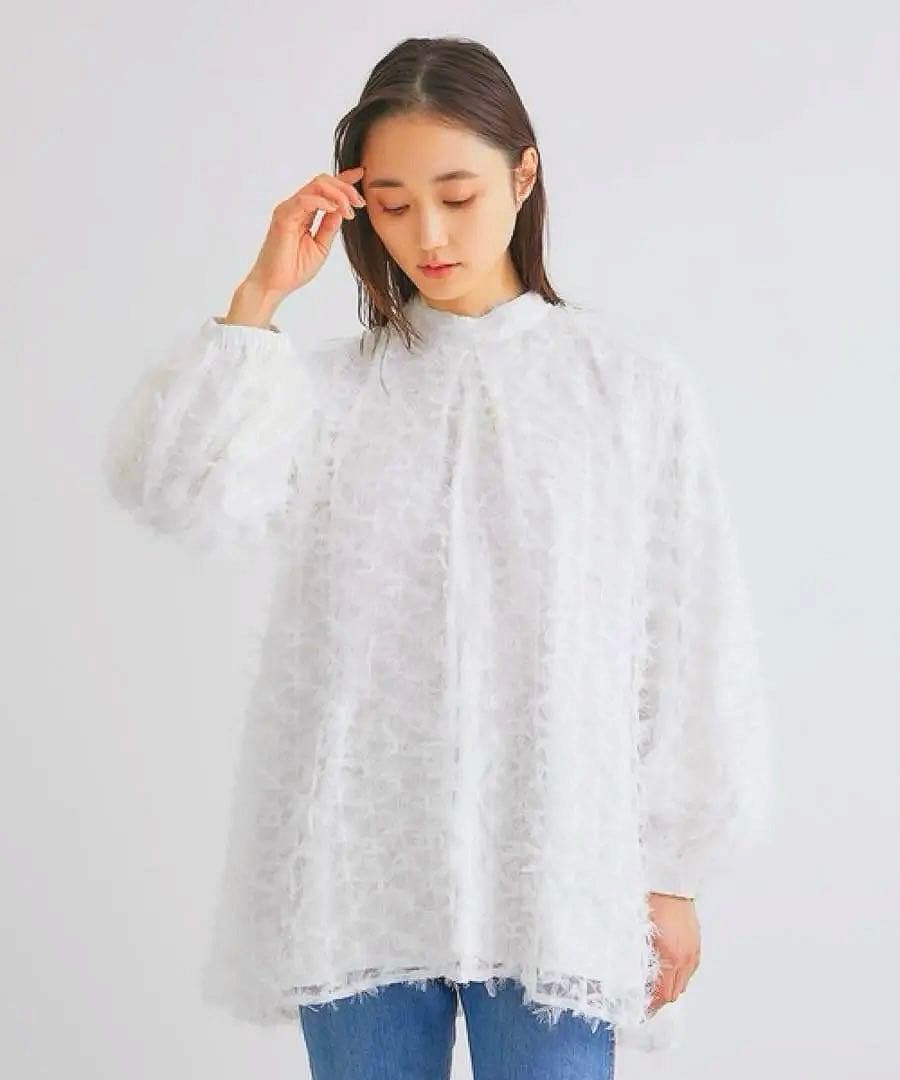 ツルバイマリコオイカワArmeria ラメチュールレースブラウス