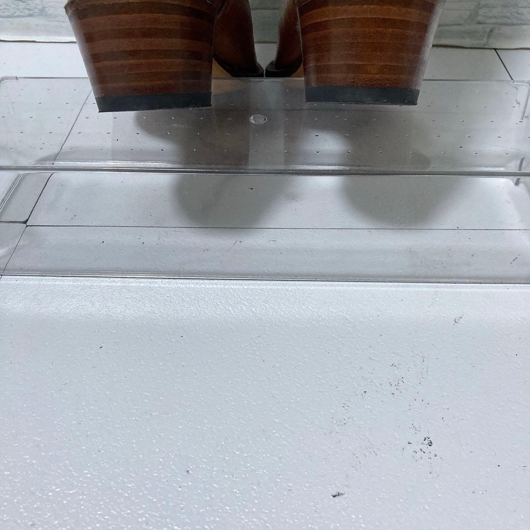 極美品 SENDORA ウエスタンブーツ 本革 刺繍 ブラウン 37 タグ付き