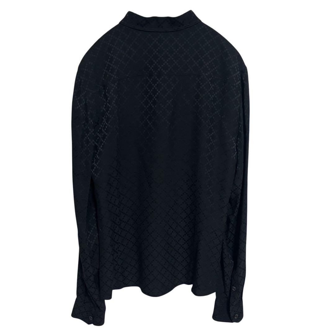 GUCCI グッチ　長袖シャツ　総柄　ブラック　 美品　ロゴボタン　シャツ