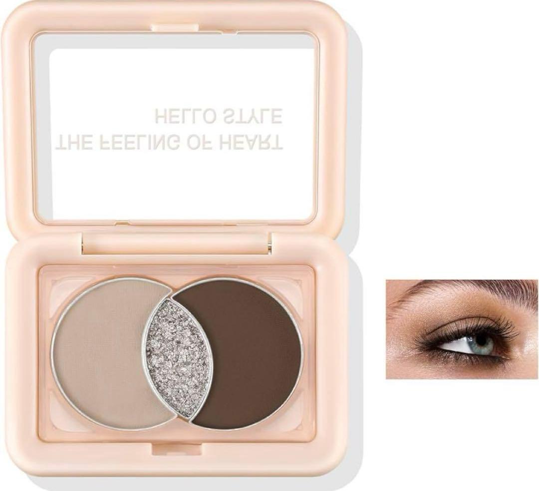 Boobeen アイシャドウパレット 3色マット　カラー02アイスコーヒー