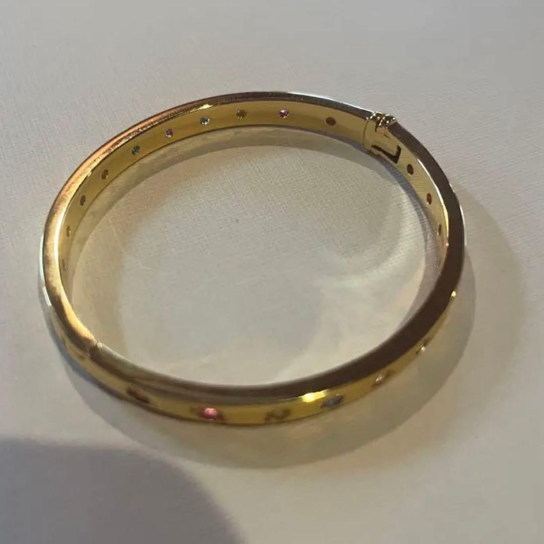 ゴールド バングル　マルチカラー装飾