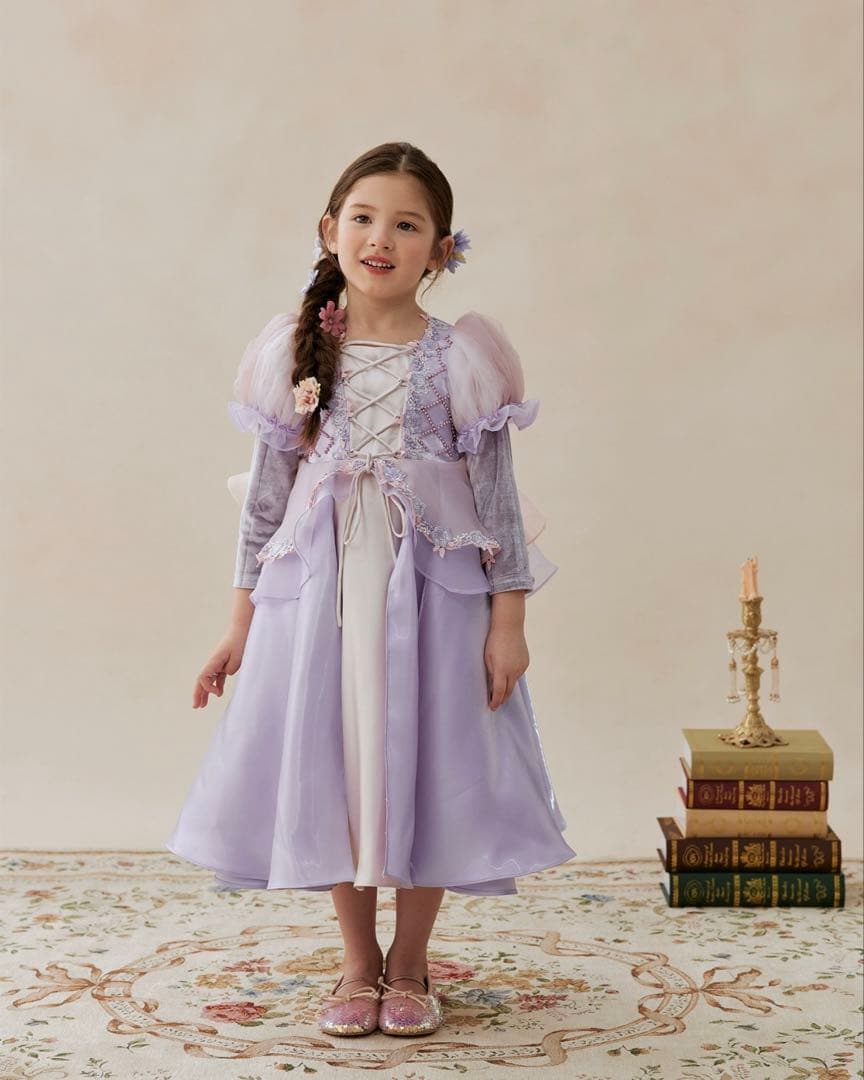 【匿名配送】ラプンツェル風ドレス100cm