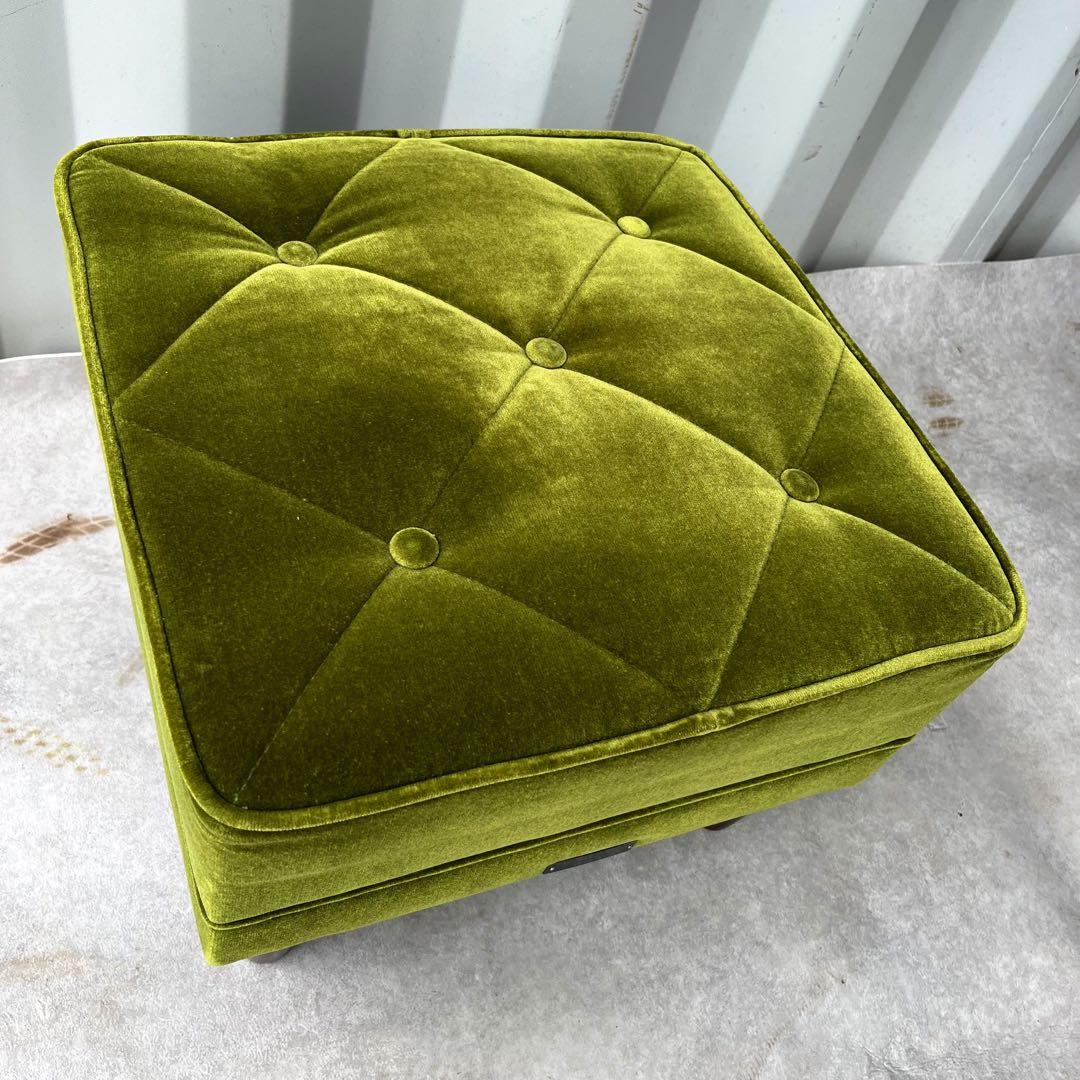 取付無料！カリモク60 kチェア ロビーチェア モケットグリーンオットマン✨