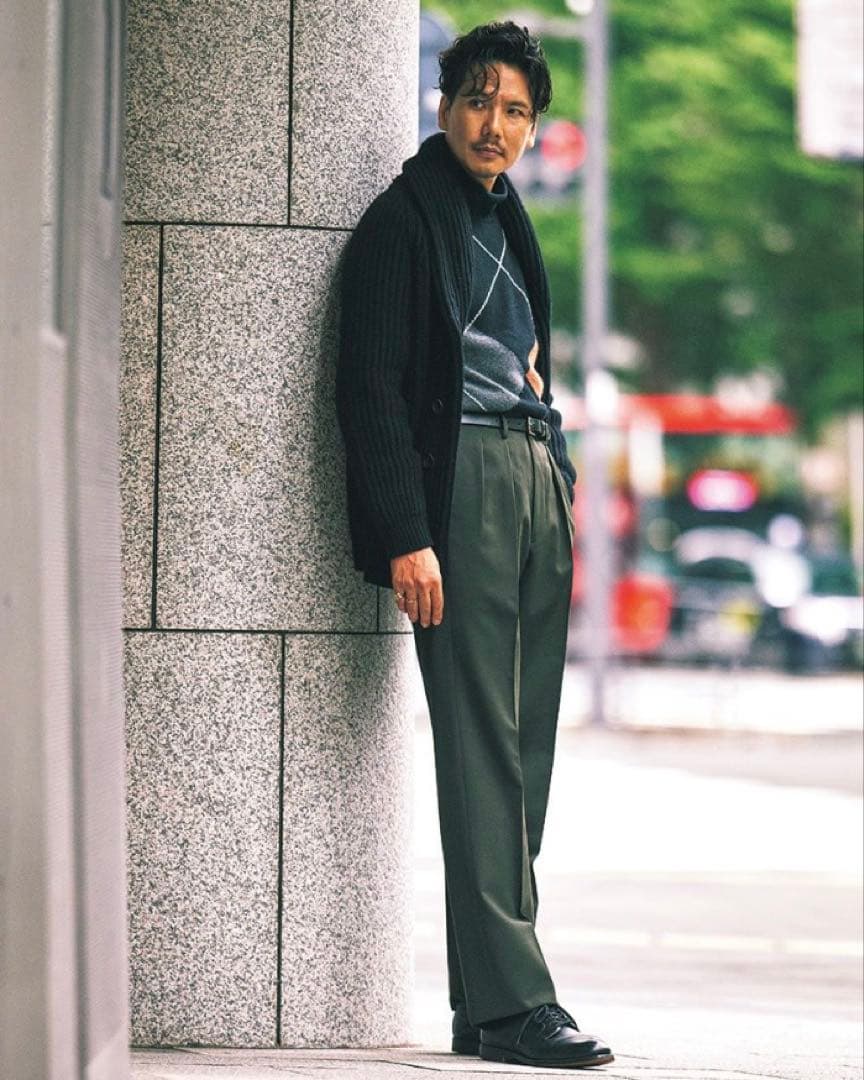 【未使用級】エミネント H.Osaku ウールギャバジン 2プリーツ スラックス