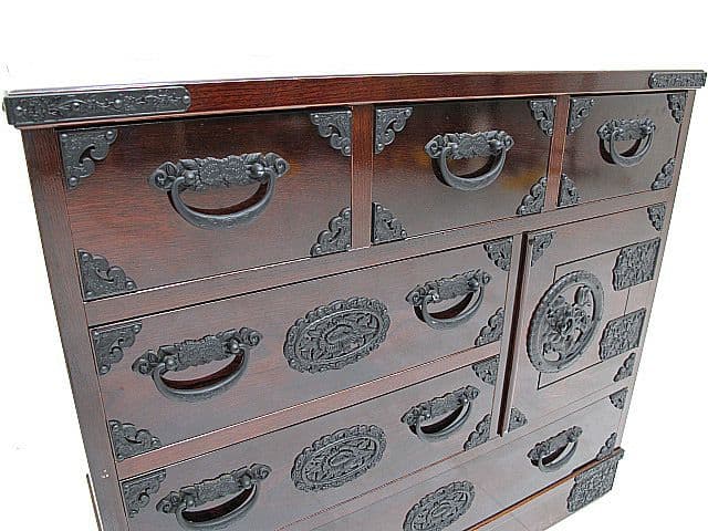 美品　最高級仙台箪笥　欅材鏡面仕上げ漆塗装　時代箪笥　和箪笥/整理箪笥/伝統工芸