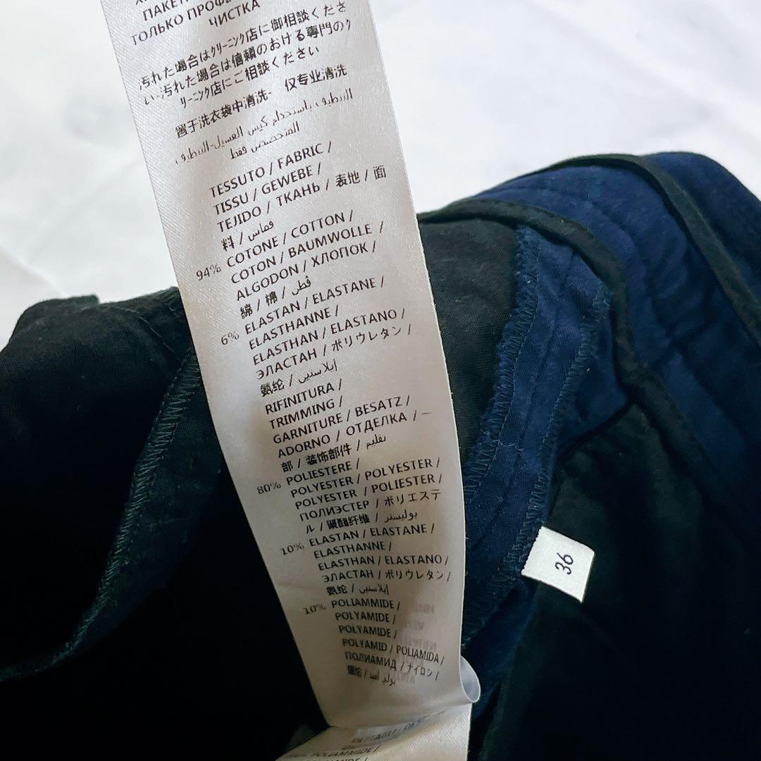 極美品✨GUCCI 現行タグ 刺繍 フラワー ボタニカル パンツ ネイビー紺色