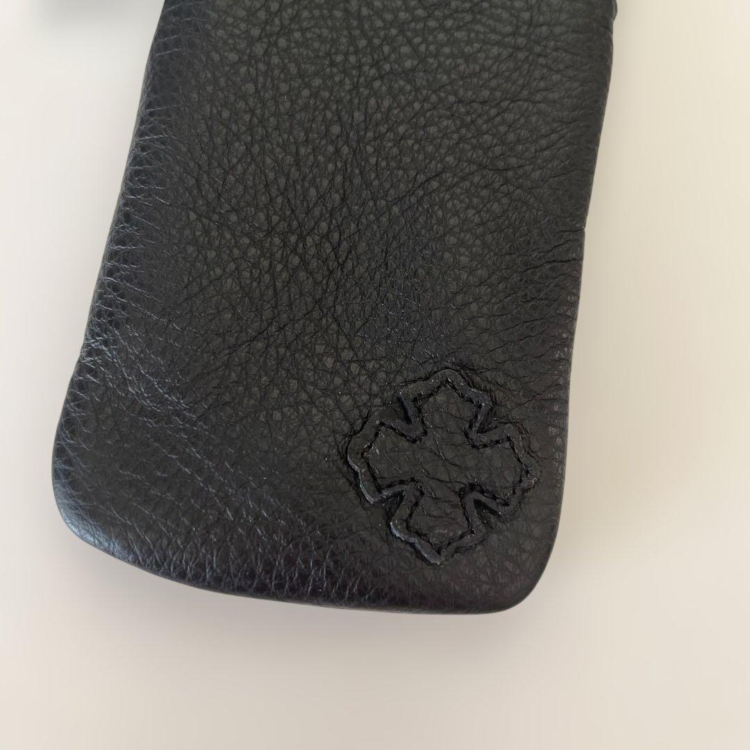 【Chrome Hearts】メガネケース レザー ブラック クロス付き