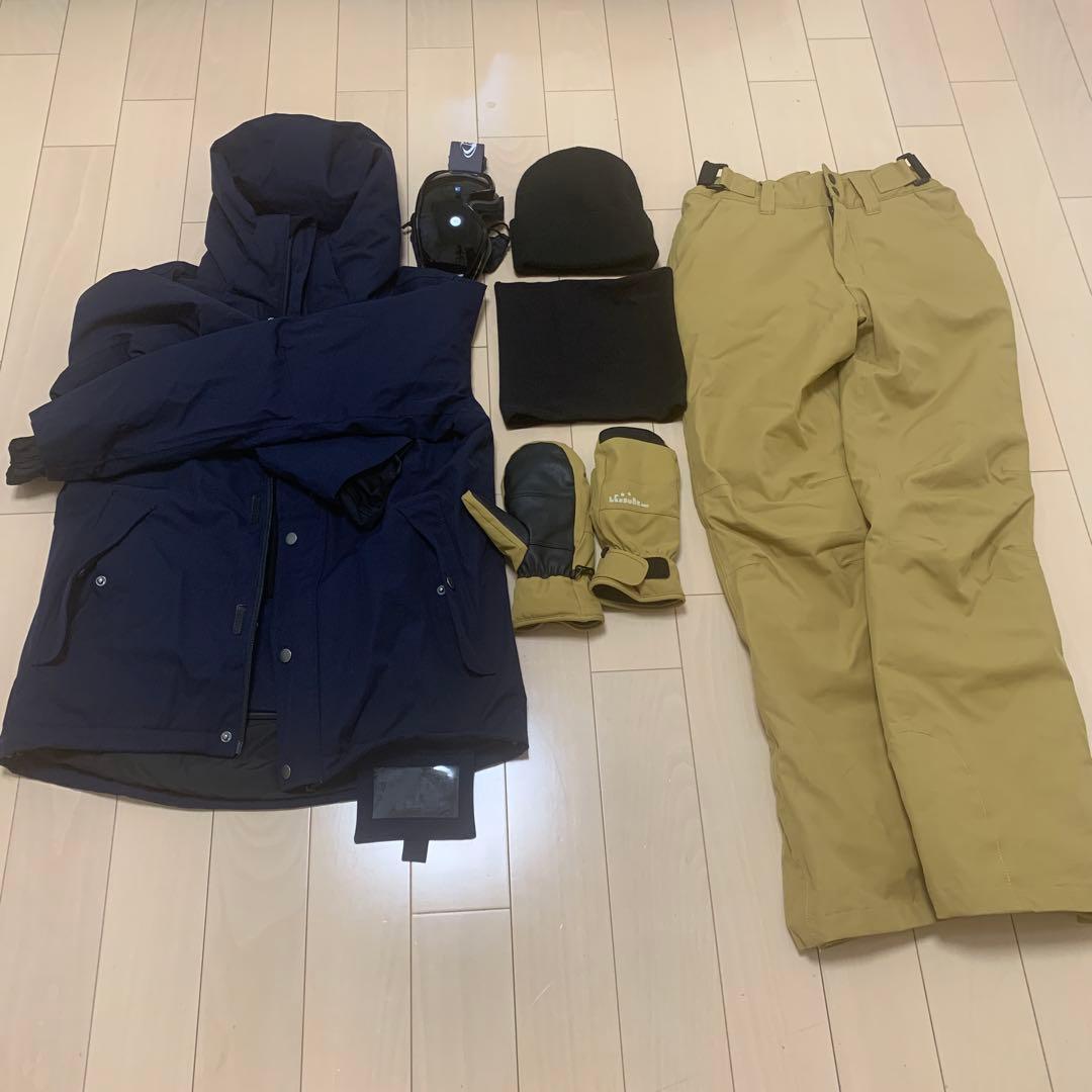 スノーボードウェア XSサイズ ネイビー/カーキ その他付属品付き