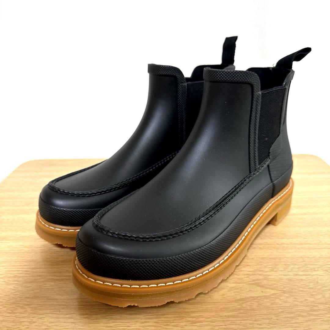 【未使用】HUNTER ハンター チェルシー サイドゴア レインブーツ ブラック