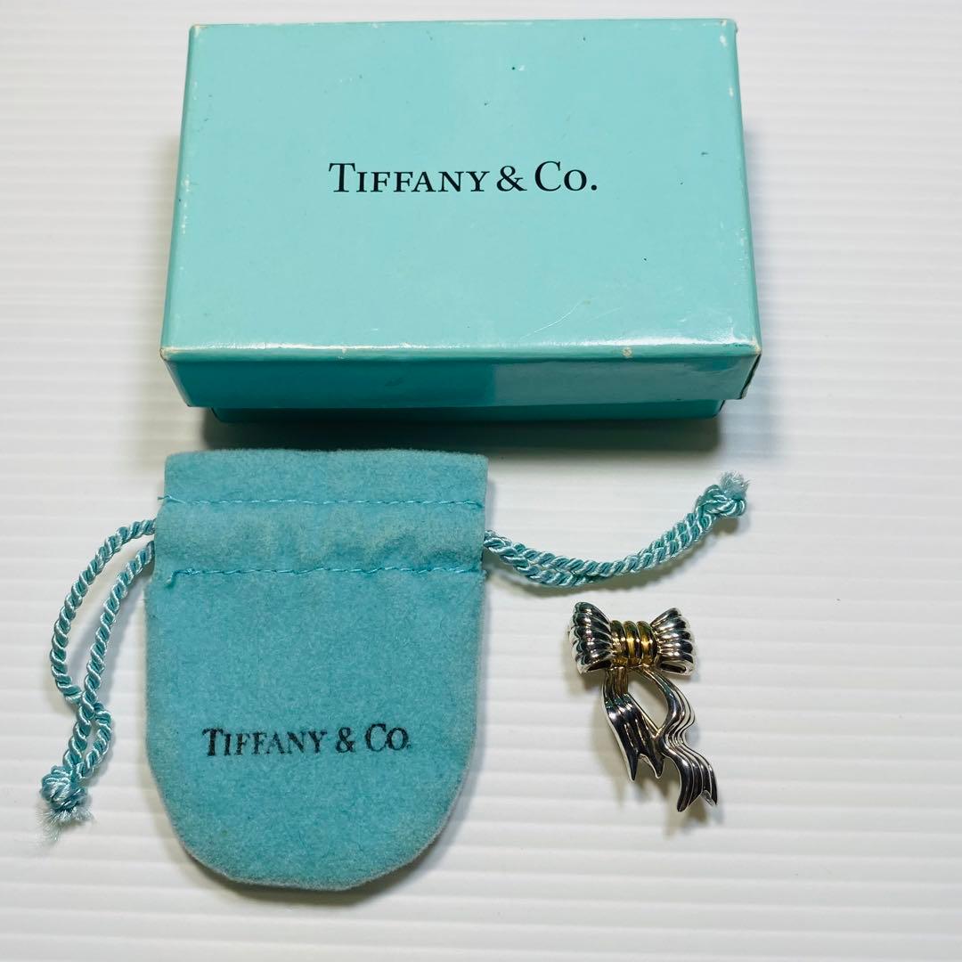 ティファニー　ビンテージリボンブローチ　STR 14K シルバー925 14K