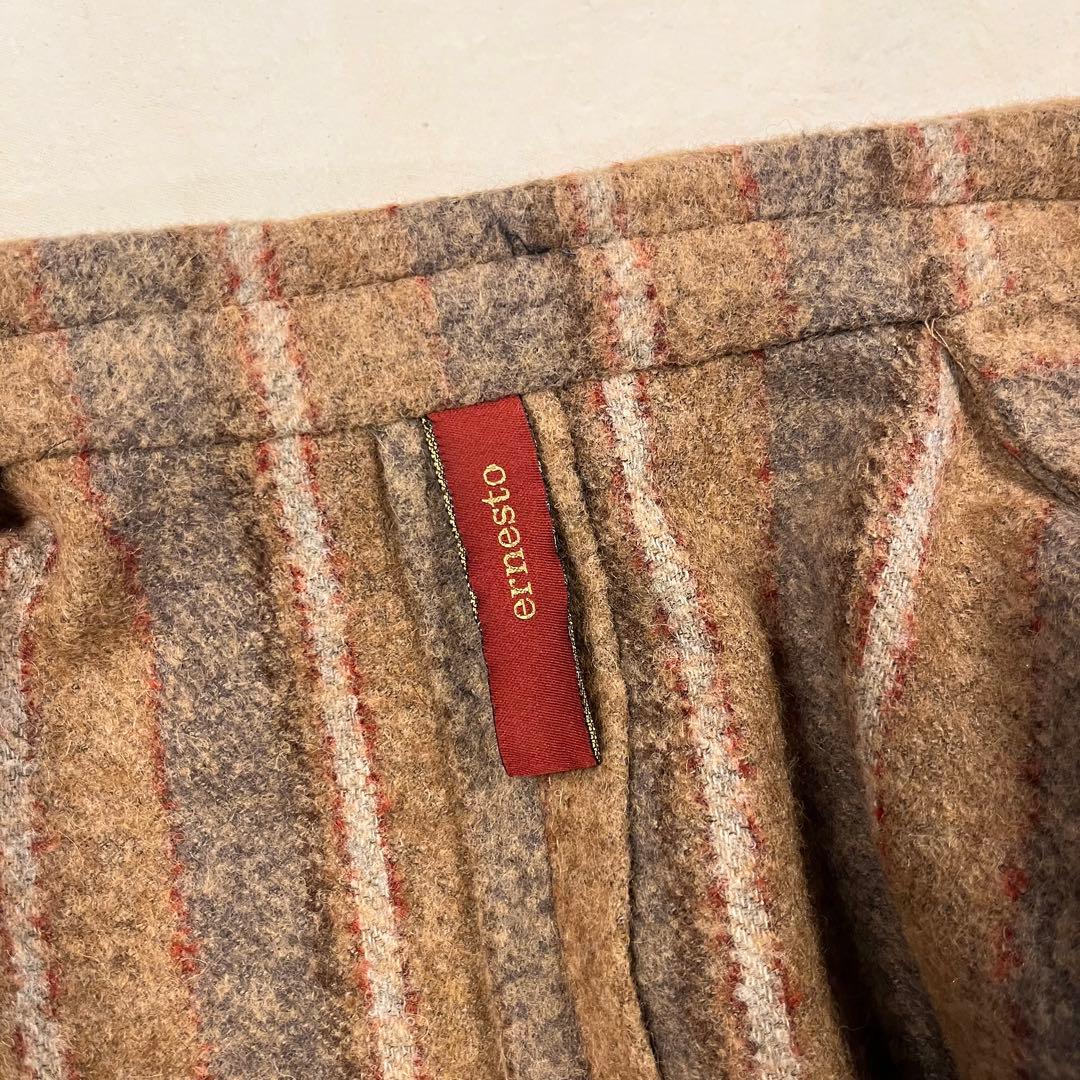 エルネスト ernesto アルパカナイロン ストライプカジュアルジャケット