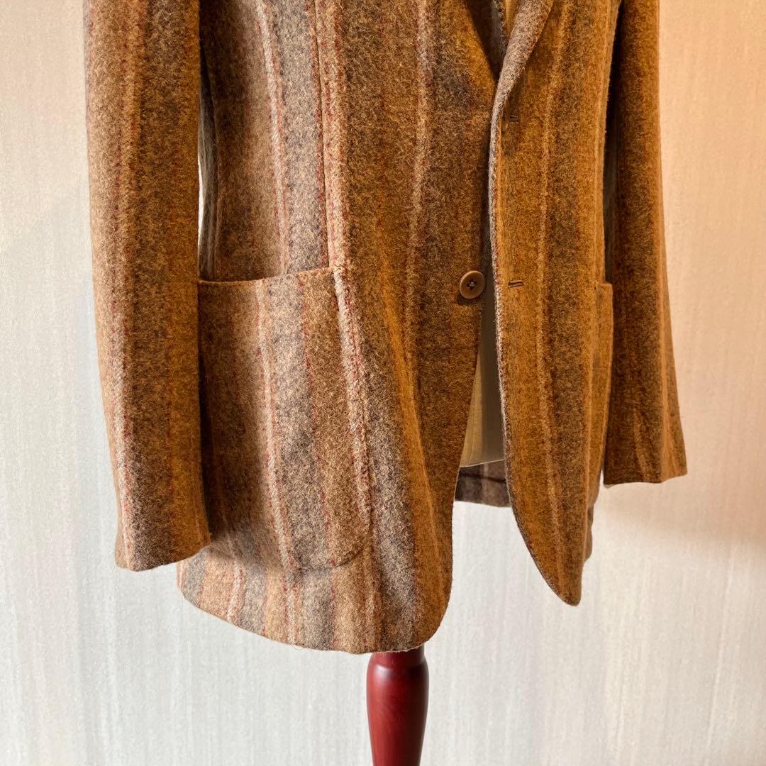 エルネスト ernesto アルパカナイロン ストライプカジュアルジャケット