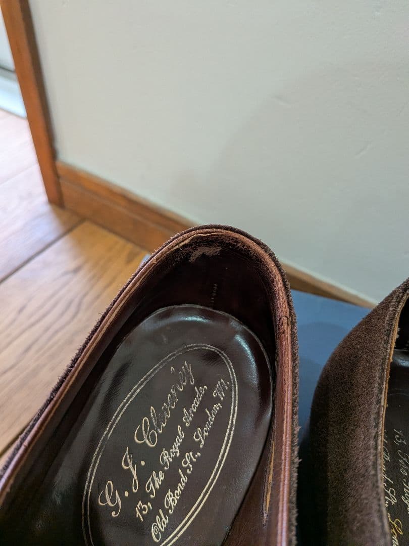 ジョージクレバリー　ダークブラウンスエード　 シングルモンク　 6½