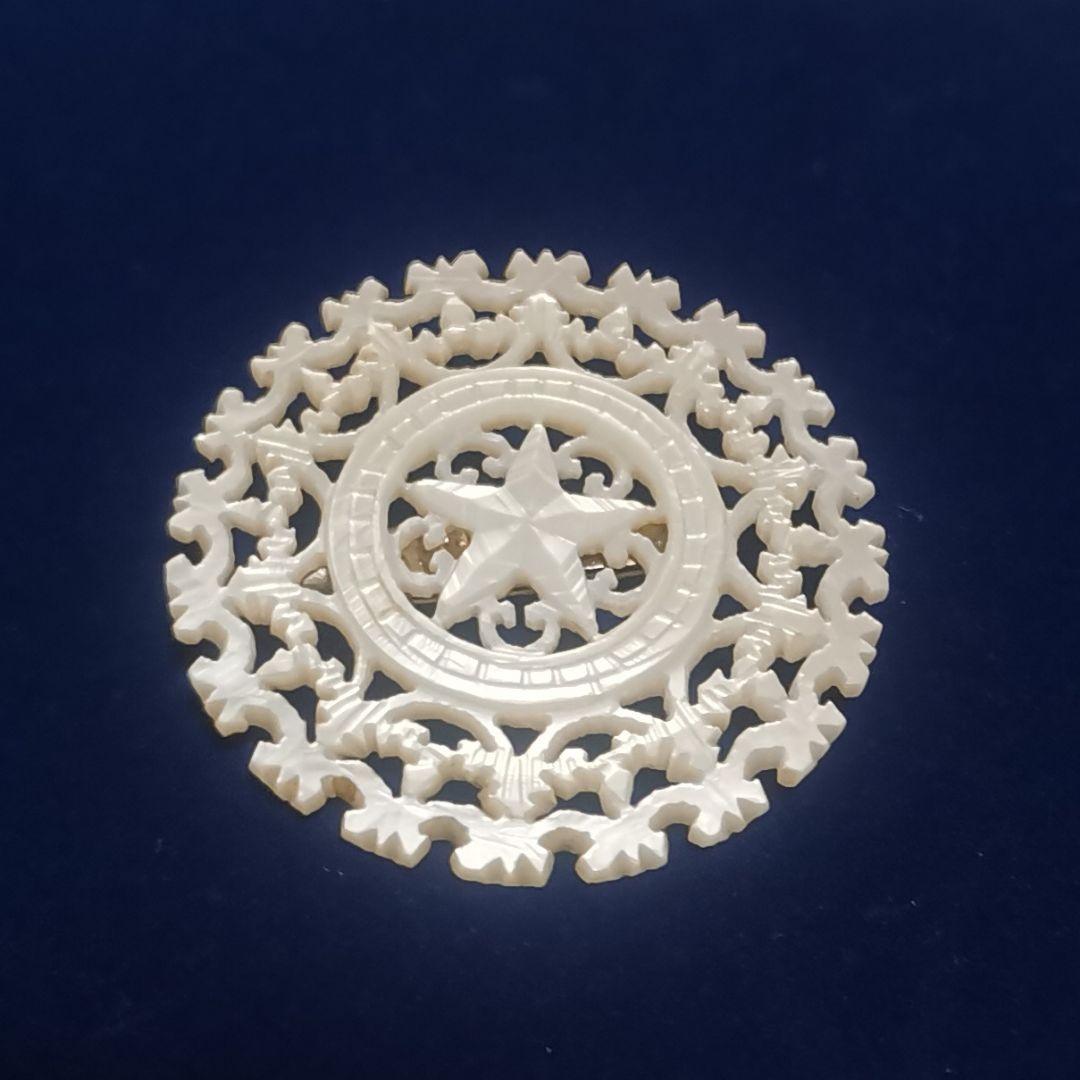 ヴィンテージベツレヘムパール五芒星ブローチ　せかほし