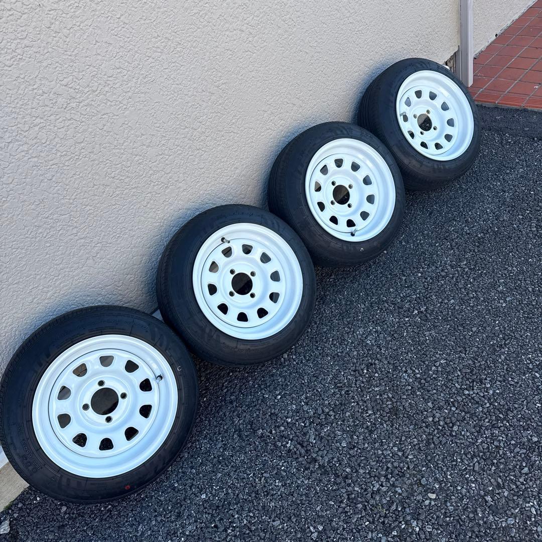 波*平様 13インチ 鉄ホイール深リム7J +25 引っ張り155/65r13