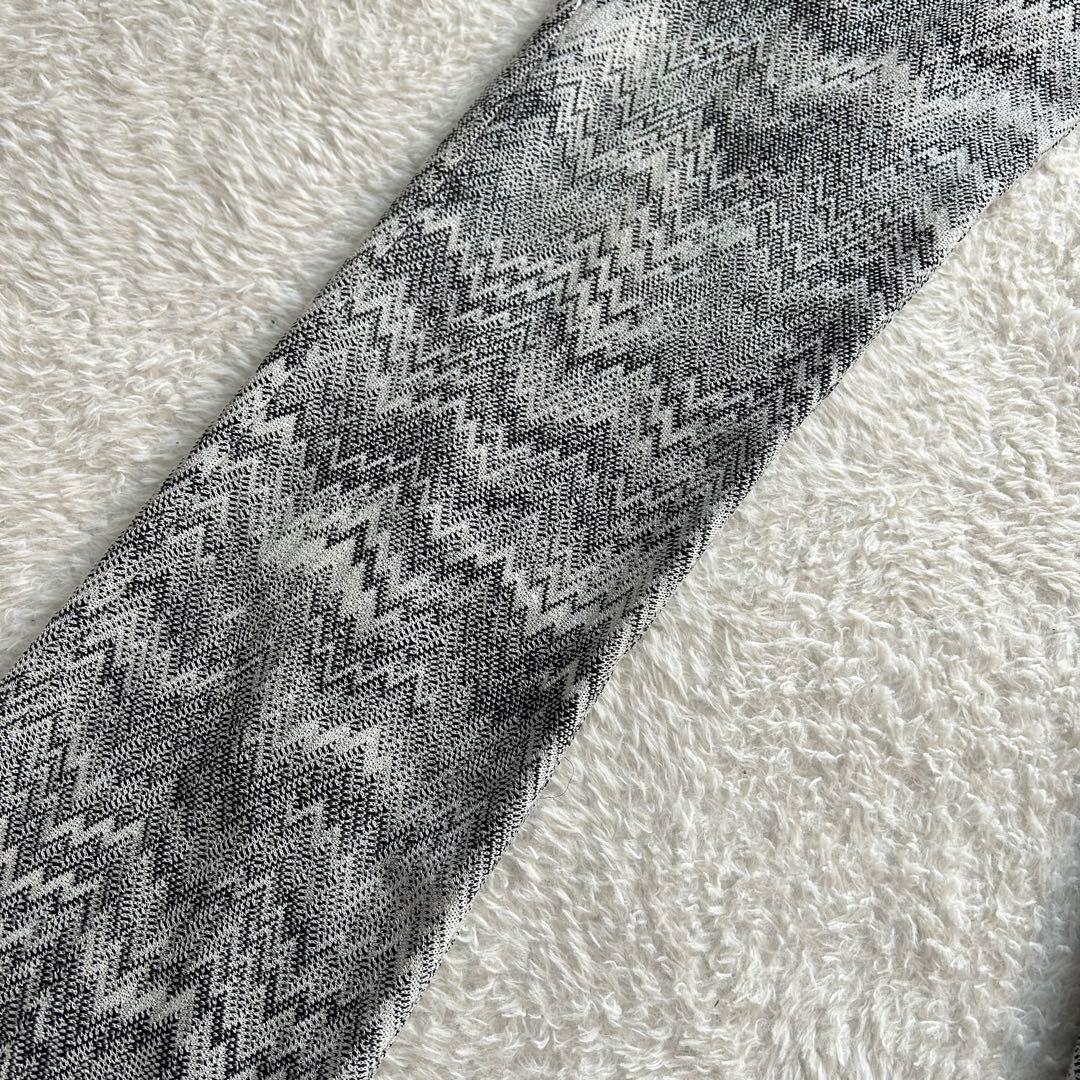 【美品】ミッソーニ ジグザグ ニットパンツ 42サイズ 白黒 レーヨン 毛