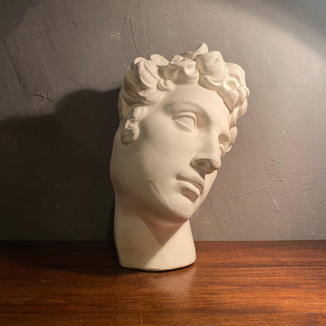 壁掛け石膏像 デッサン 半面像 オブジェ 彫刻 インテリア 置物