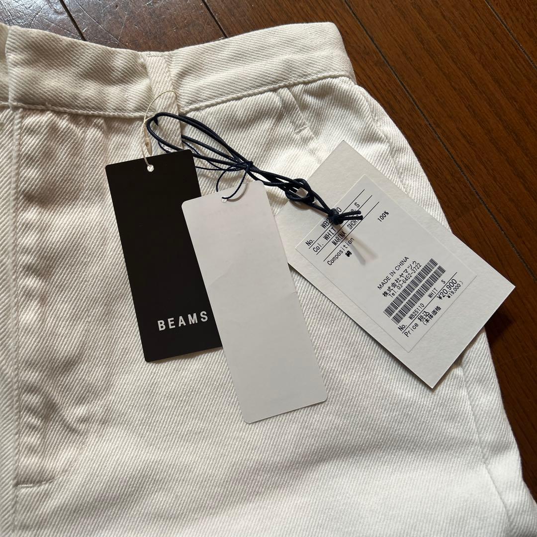 デミルクスビームス　woadblue ホワイトデニムハーフパンツ