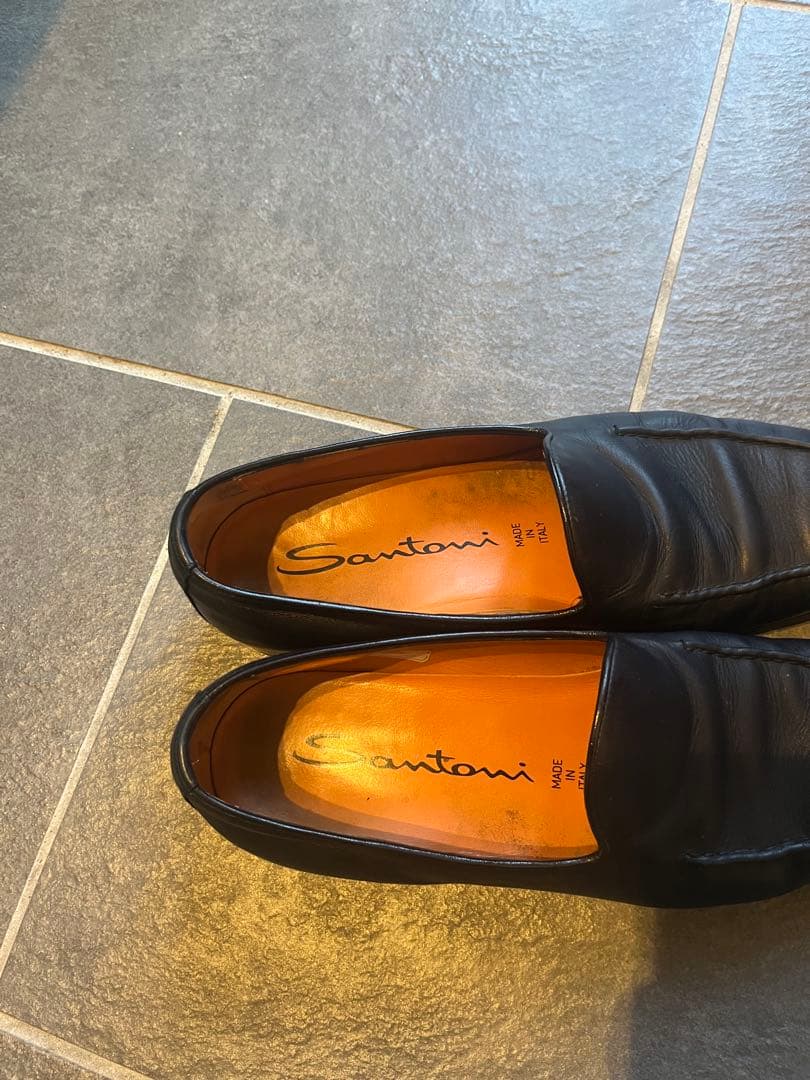 Santoni ネイビー ローファー