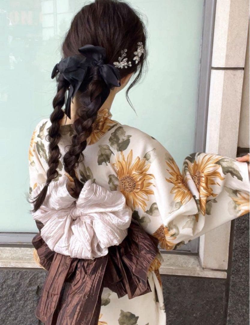 まとめ ひまわり浴衣セット 2点　はかめ様