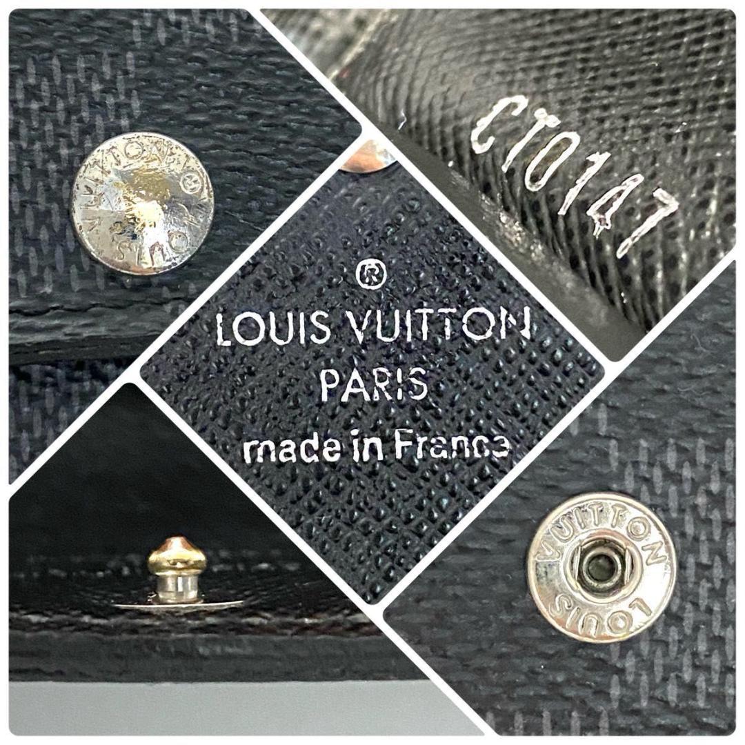 ルイ ヴィトン◎ミュルティクレ6 ダミエ グラフィット　キーケース 黒 ブラック