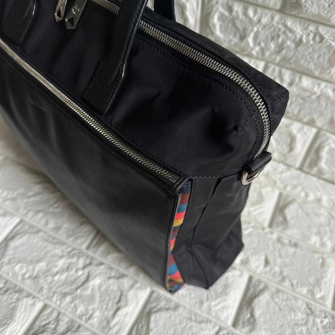 現行品 ポールスミス　ブリーフケース　レザー　ナイロン　ビジネスバック