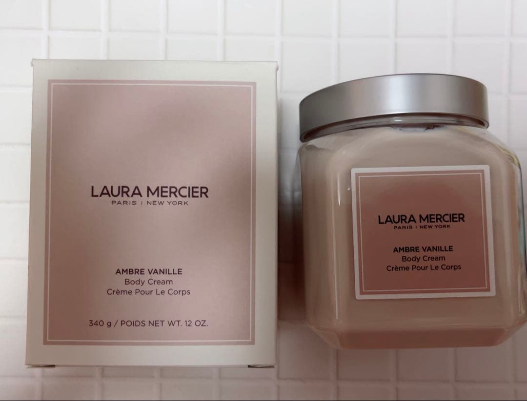 LAURA MERCIER アンバーバニラ ボディクリーム 340g 箱付き