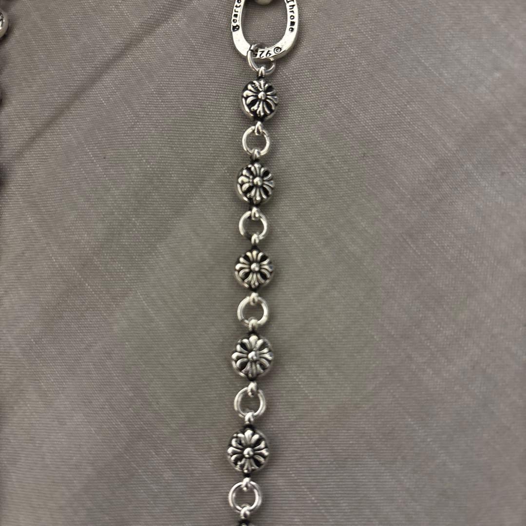 ウォレットチェーン　クロスボール　シルバー925コーティング