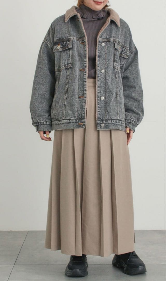 今季　サマンサモスモス　デニムボアジャケット　ブラック　未使用タグ付