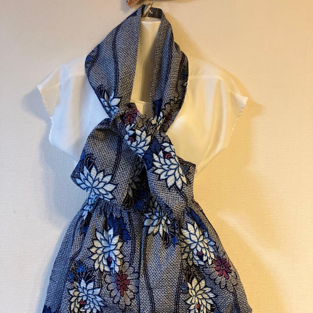 ハンドメイド　浴衣リメイク　ワイドパンツ+バッグ　【別売可】