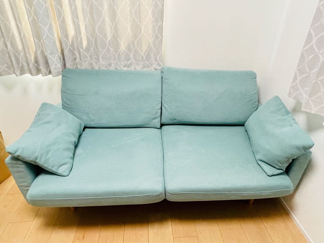 【高野木工】レオソファ2.5人掛け　ライトブルー