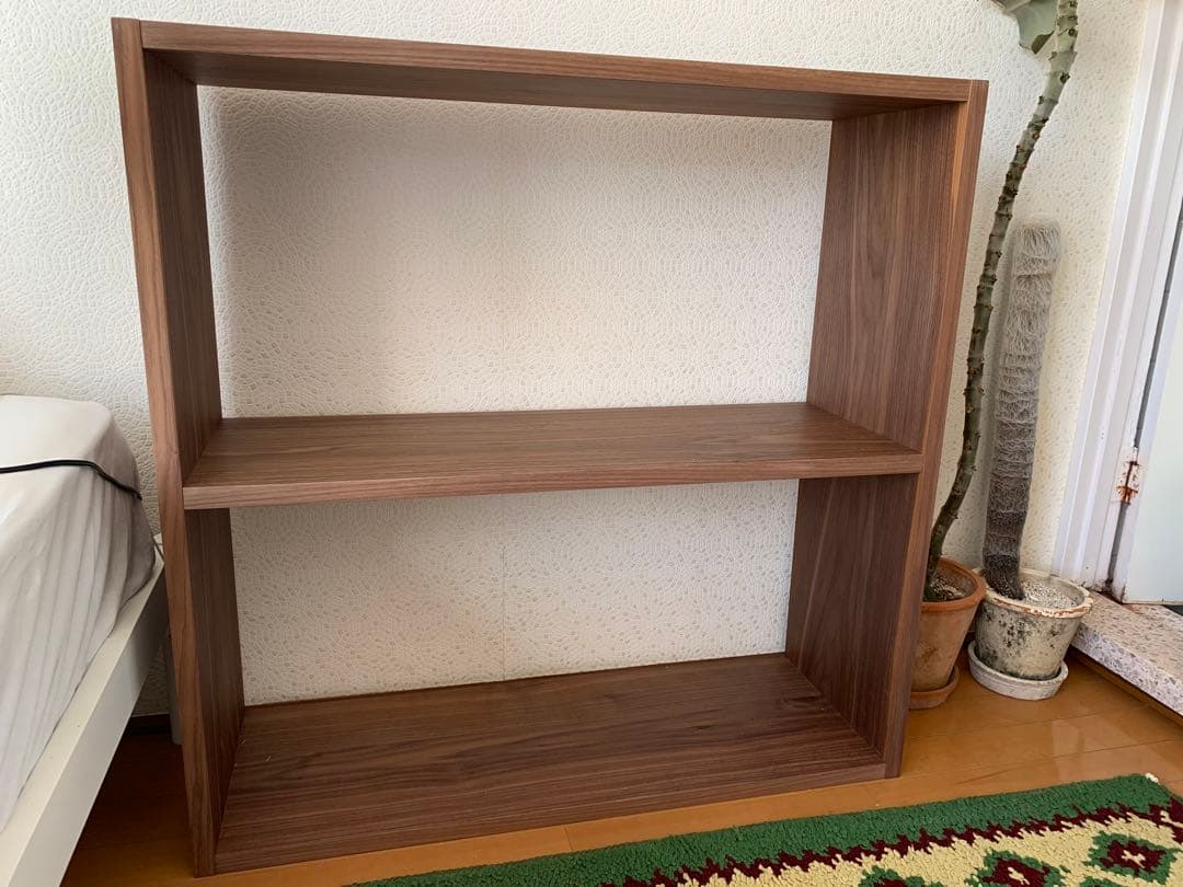 MUJI スタッキングシェルフ・ワイド・2段・ウォールナット材　無印　無印良品