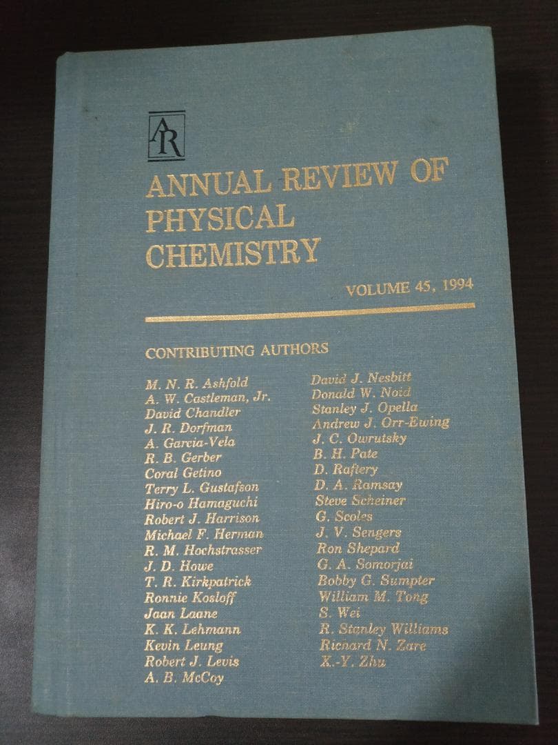 ANNU REV PHYS CHEM v45 1994 物理化学年次学術雑誌