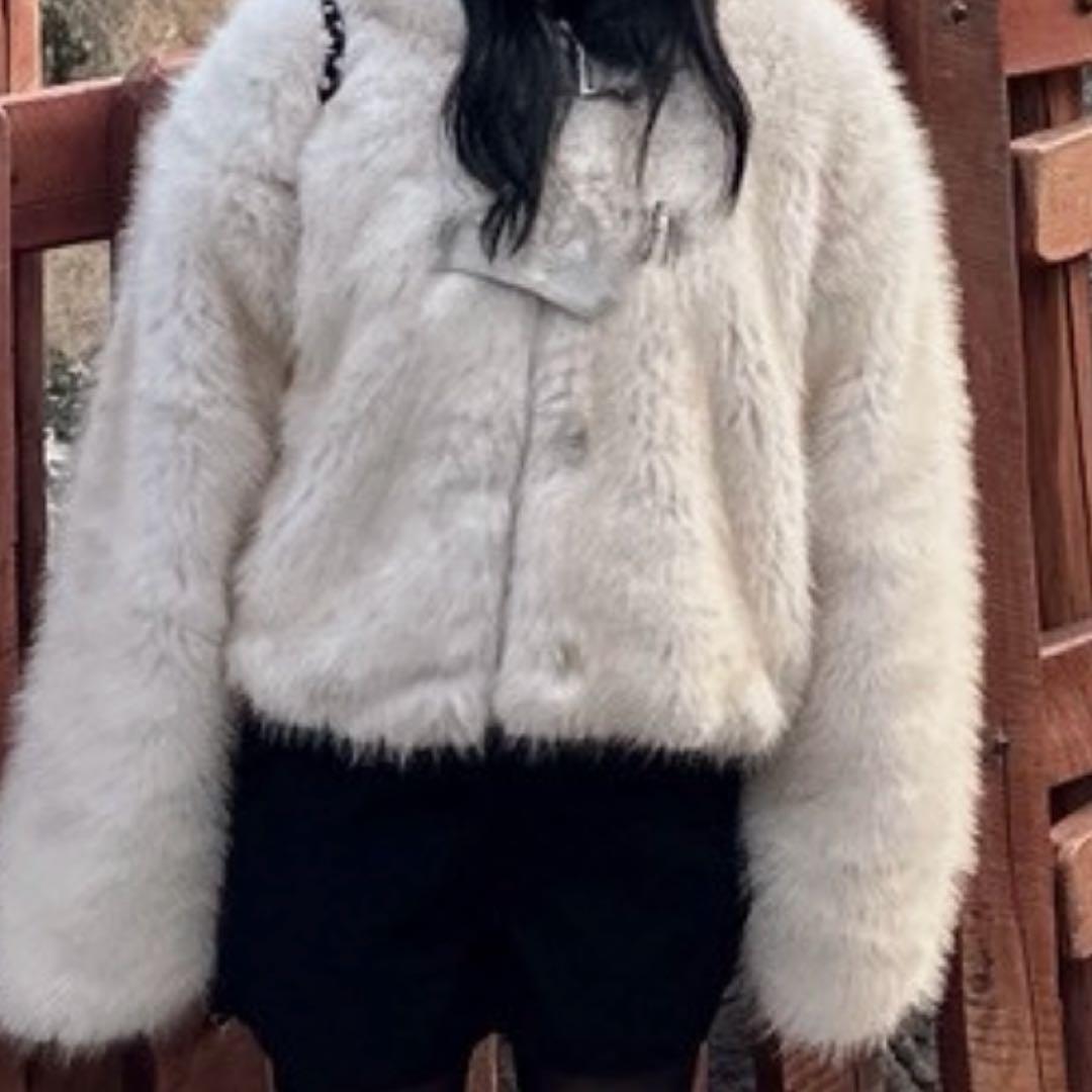 jouetie ベルトフードファージャケット/ファーコート　アウター