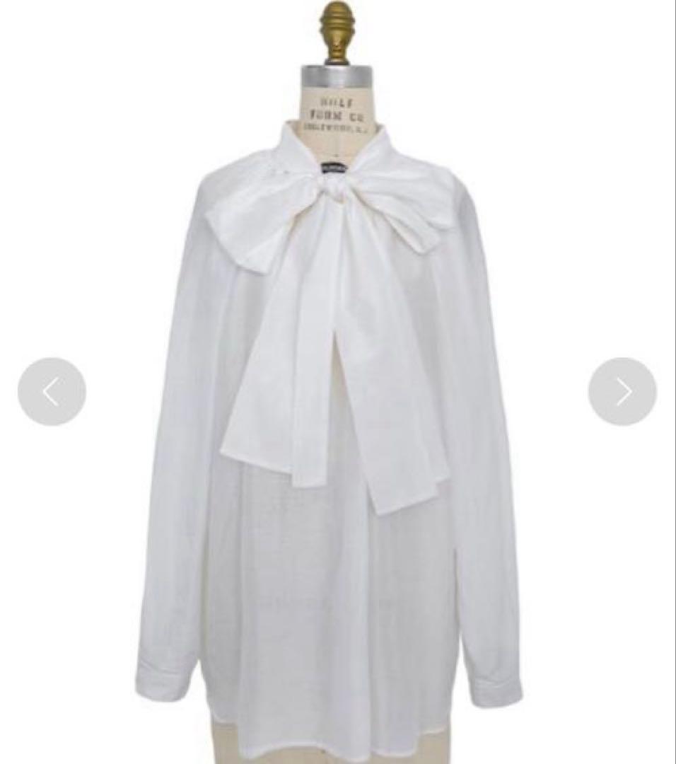 ＜Drawer（ドゥロワー）＞ コットンシルクボウタイブラウス