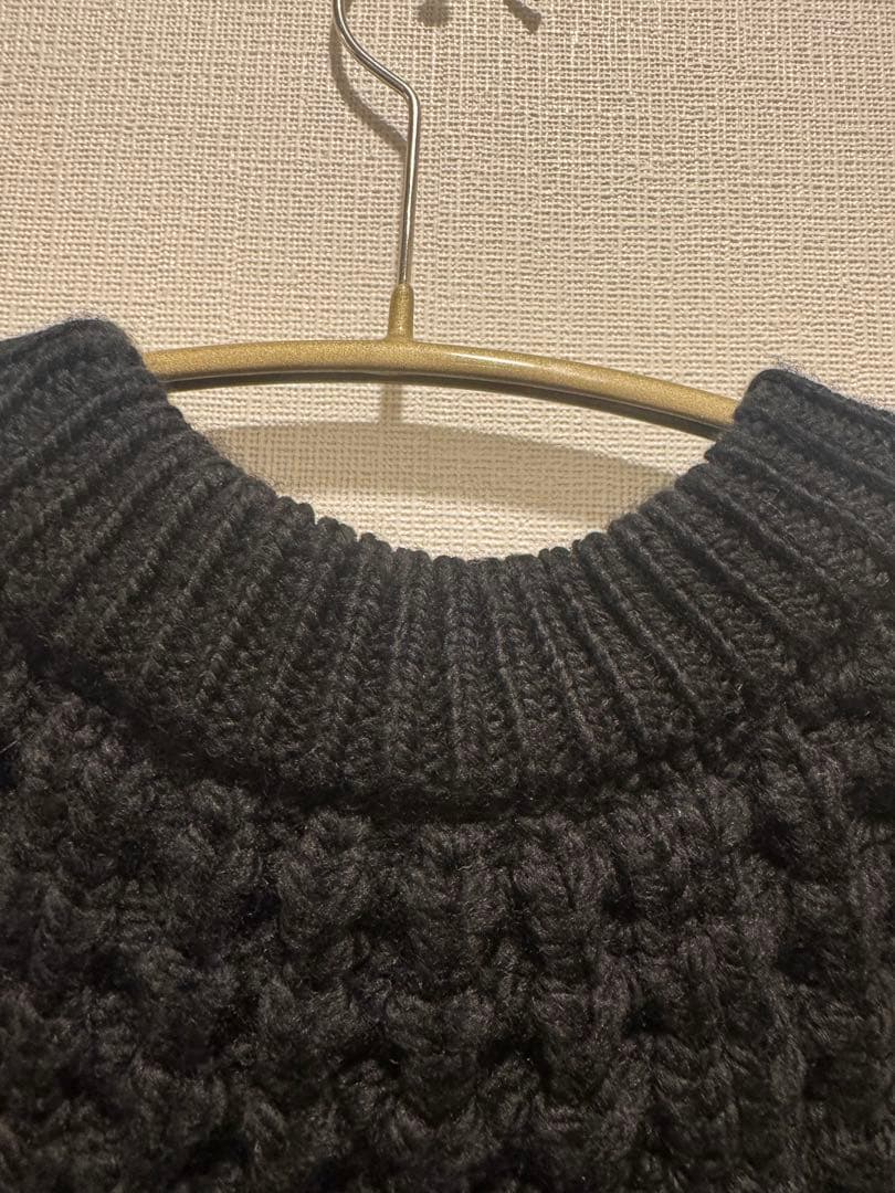 HYKE☆WAFFLE KNIT SWEATER TOP WITH FRINGE