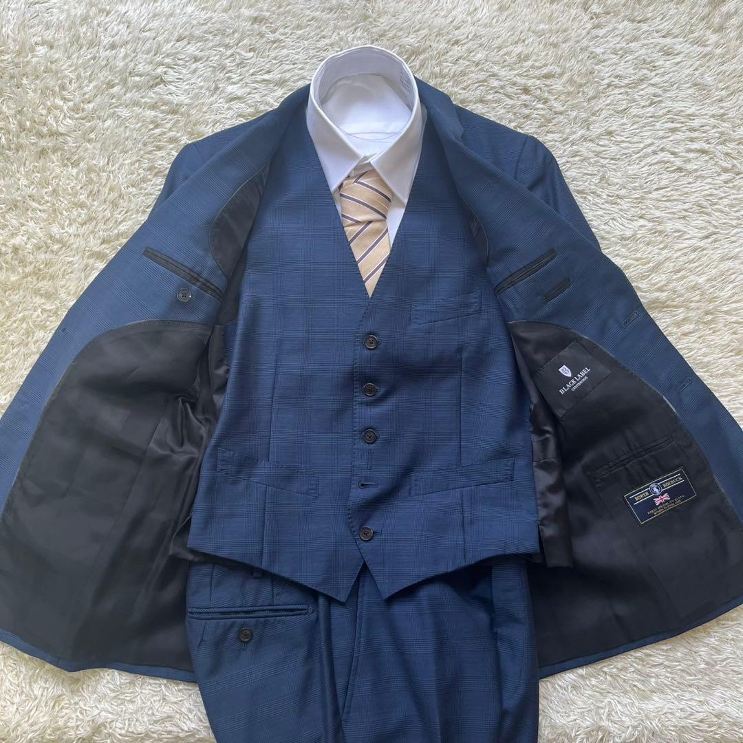 希少 ブラックレーベルクレストブリッジ スリーピース スーツ ネイビー S〜M位