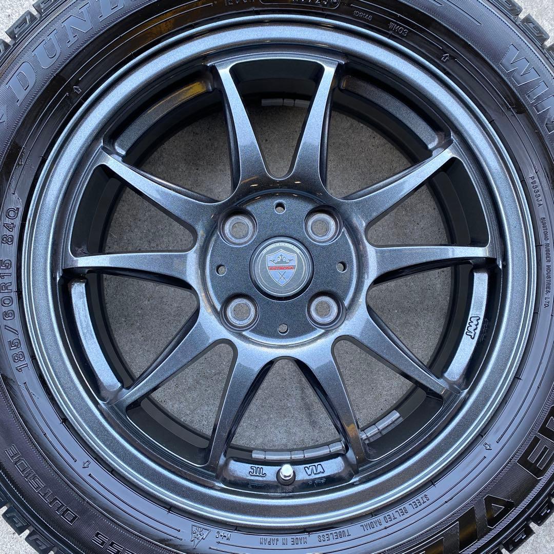 バリ溝ダンロップスタッドレスセット185/60R15 フィット