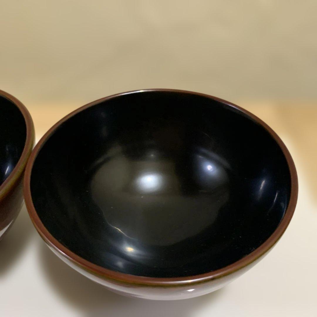 輪島塗　高洲堂　椀　黄溜塗　霞蒔絵