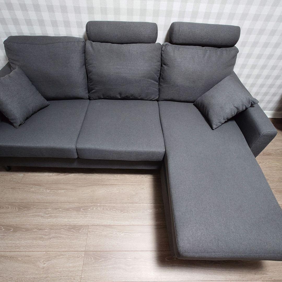 モダンデコ ３人掛け カウチソファ L字型