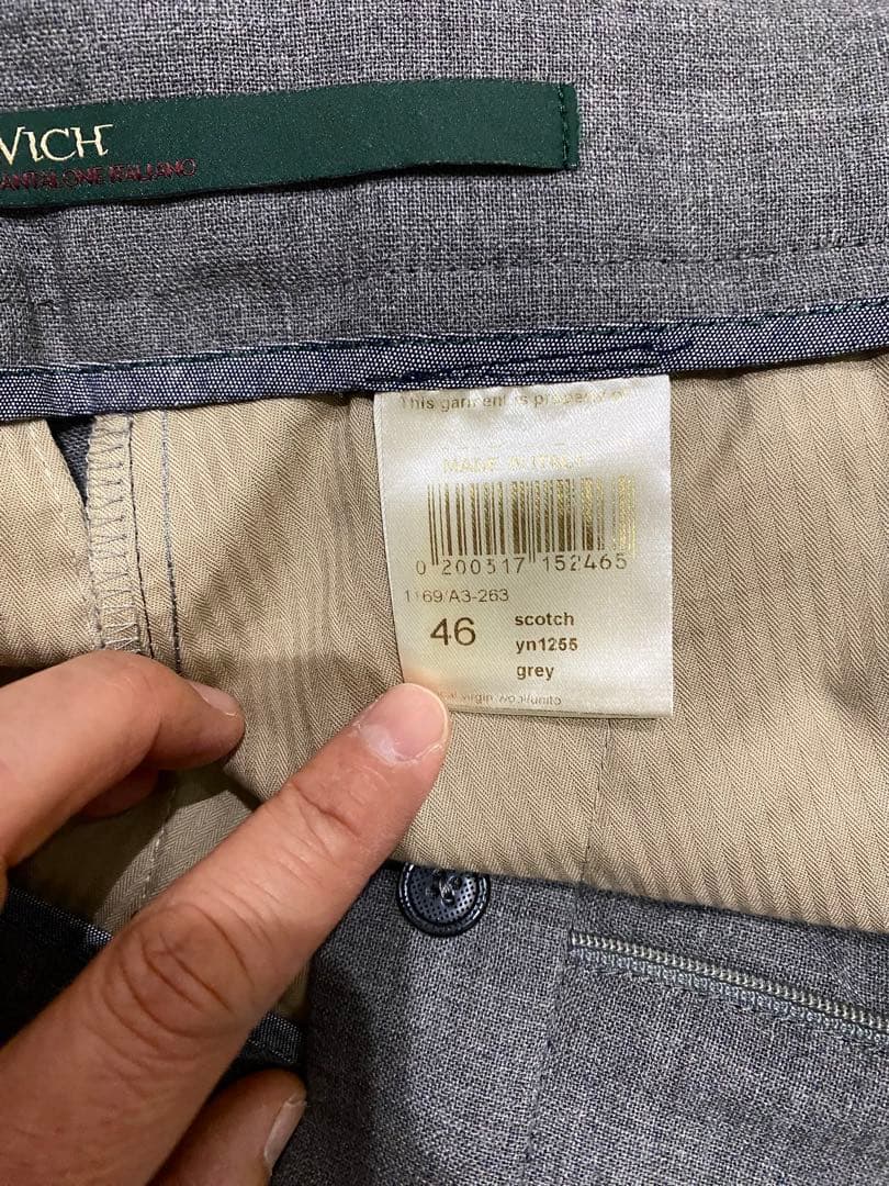 美品ベルウィッチ　スコッチ　46 グレー系 春夏　毛100% ダブル仕上げ