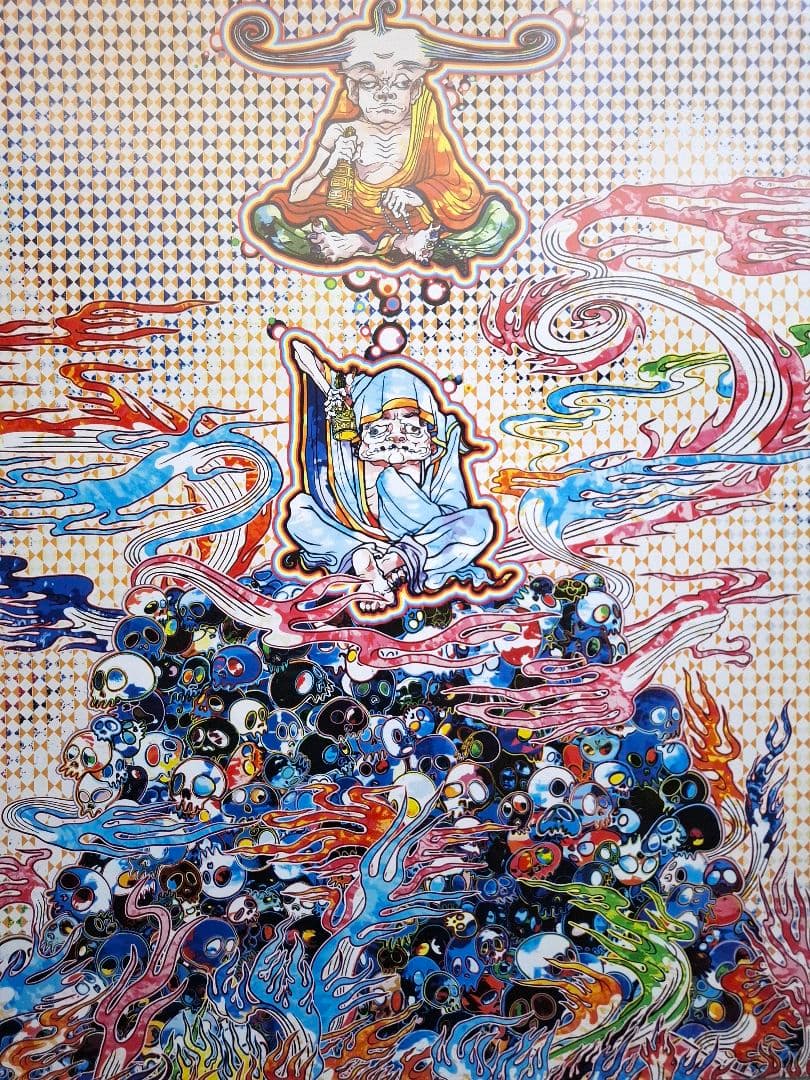 村上隆作品『死の山の業火に座禅する二人の羅漢』