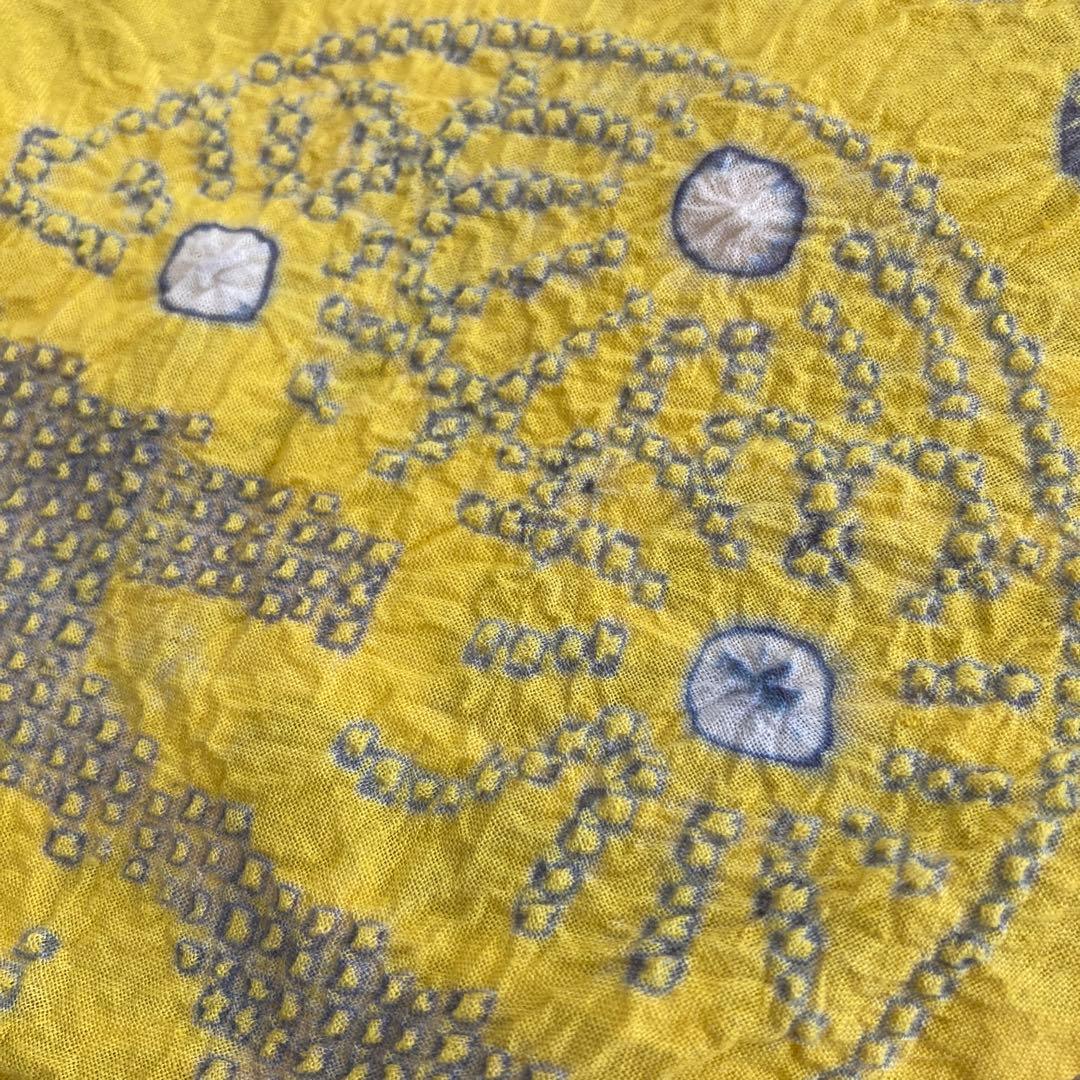 ヒタル 有松絞り浴衣・有松鳴海絞り　158cm マスタードカラーN222