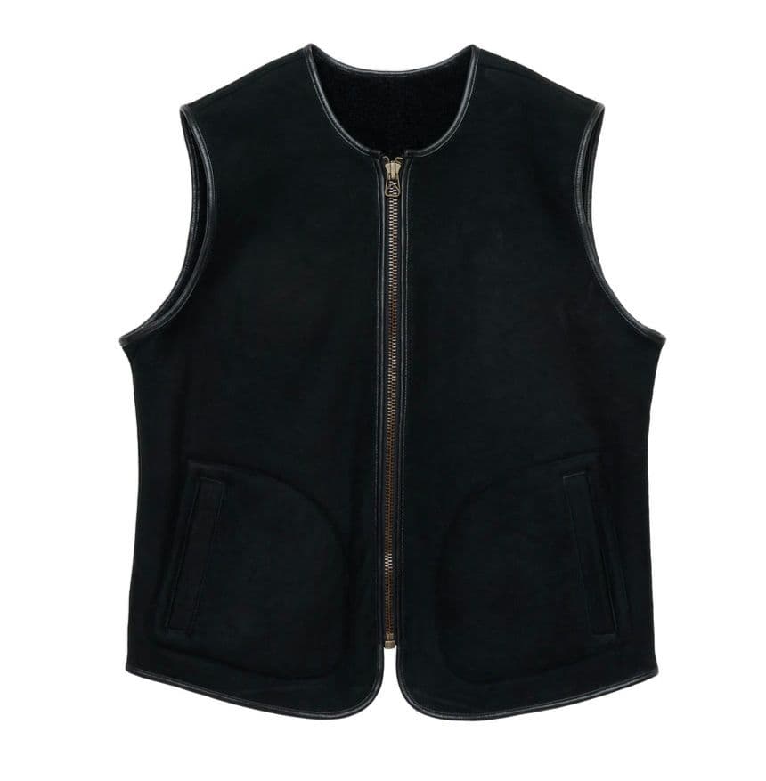 即発送 キムタク着 同型同色 GDC Vegan Mouton Vest L 黒