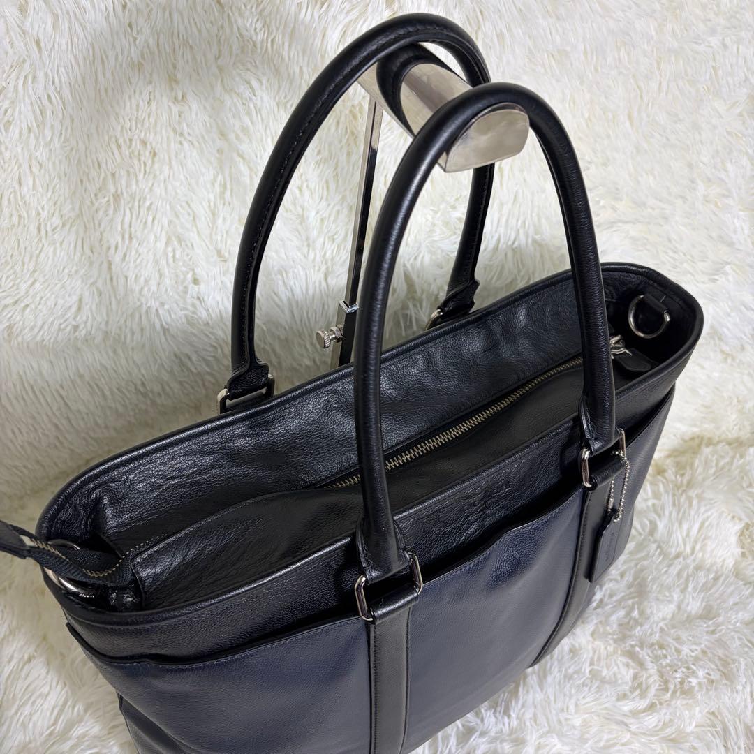 未使用級美品 コーチ メトロポリタン 2way ビジネスバッグ オールレザー