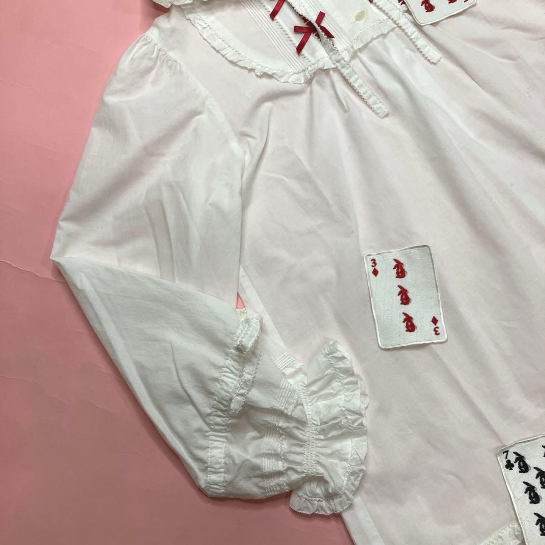 ピンクハウス 白 トランプワッペン レース使い ワンピース