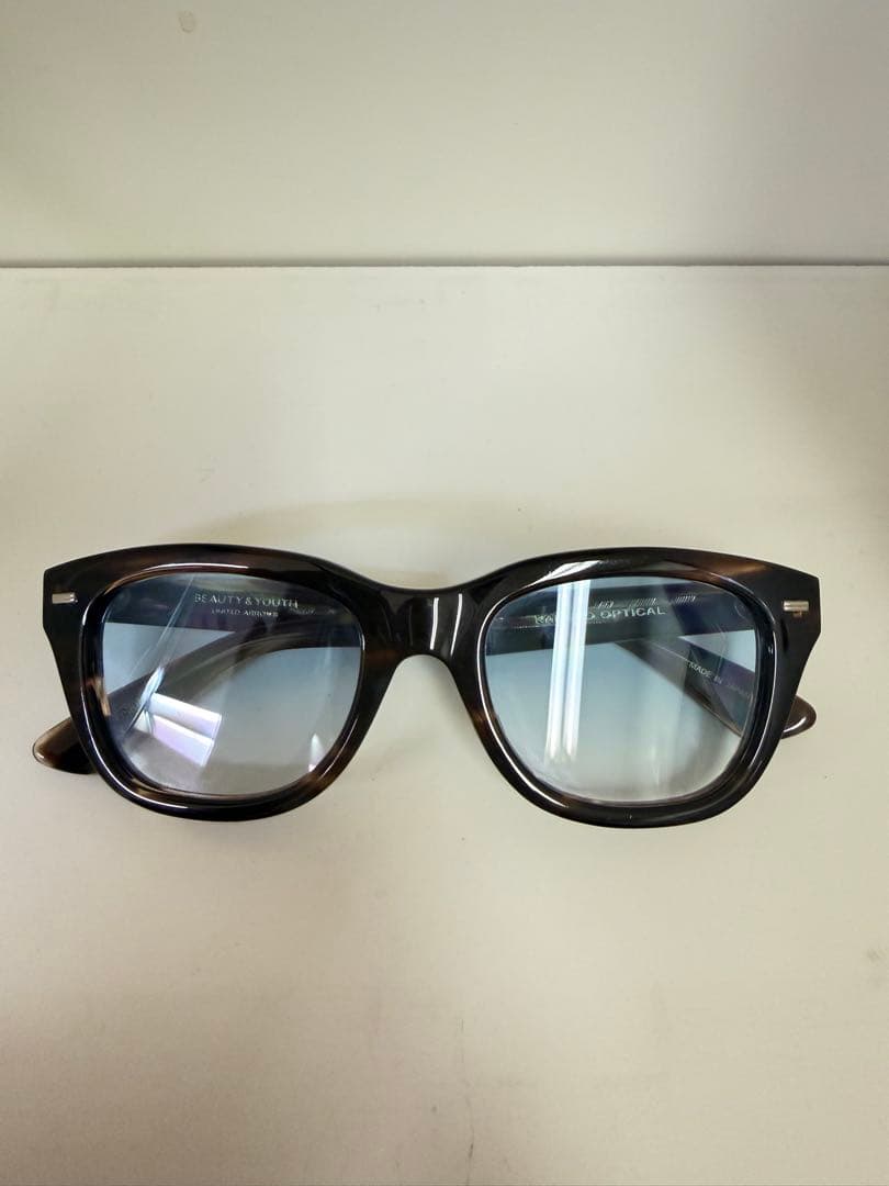 ビューティー&ユース 金子眼鏡 別注 サングラス ブラウン 青レンズ　度なし