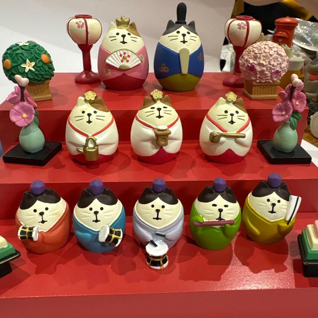 デコレ　コンコンブル　端午の節句とひな祭り　猫の置物セット