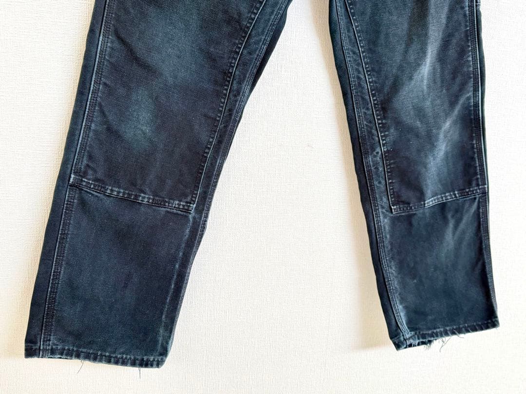 超スペシャル 30X32 W30 カーハート ダブルニー パンツ ブラック 黒